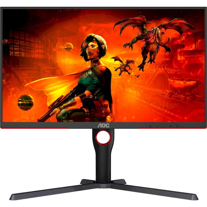 Монитор AOC IPS 3840x2160 160 Гц Pivot 27" Black-Red (U27G3X/BK) - фото 1