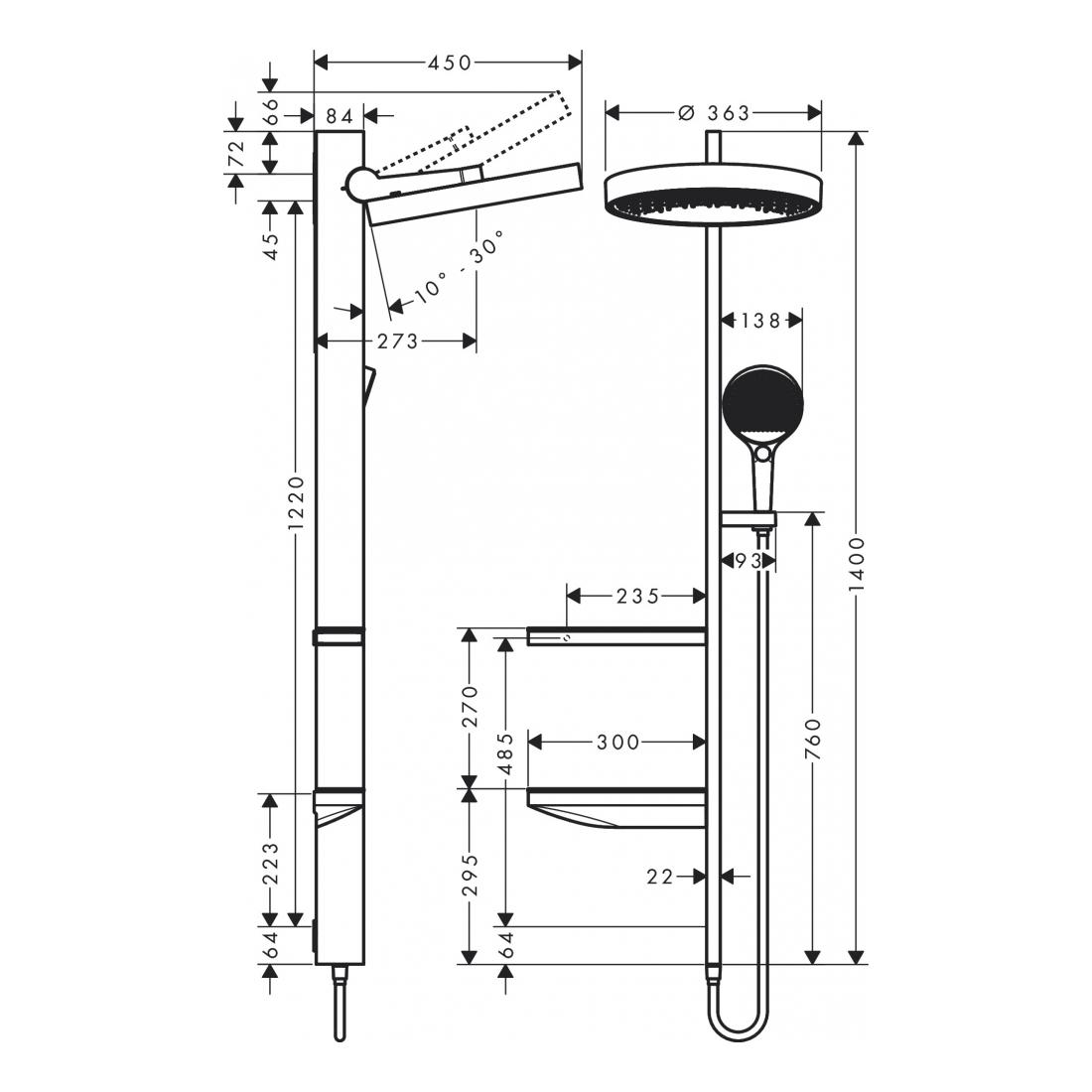 Душова система прихованого монтажу Hansgrohe Rainfinity 26842000 (6812051) - фото 2