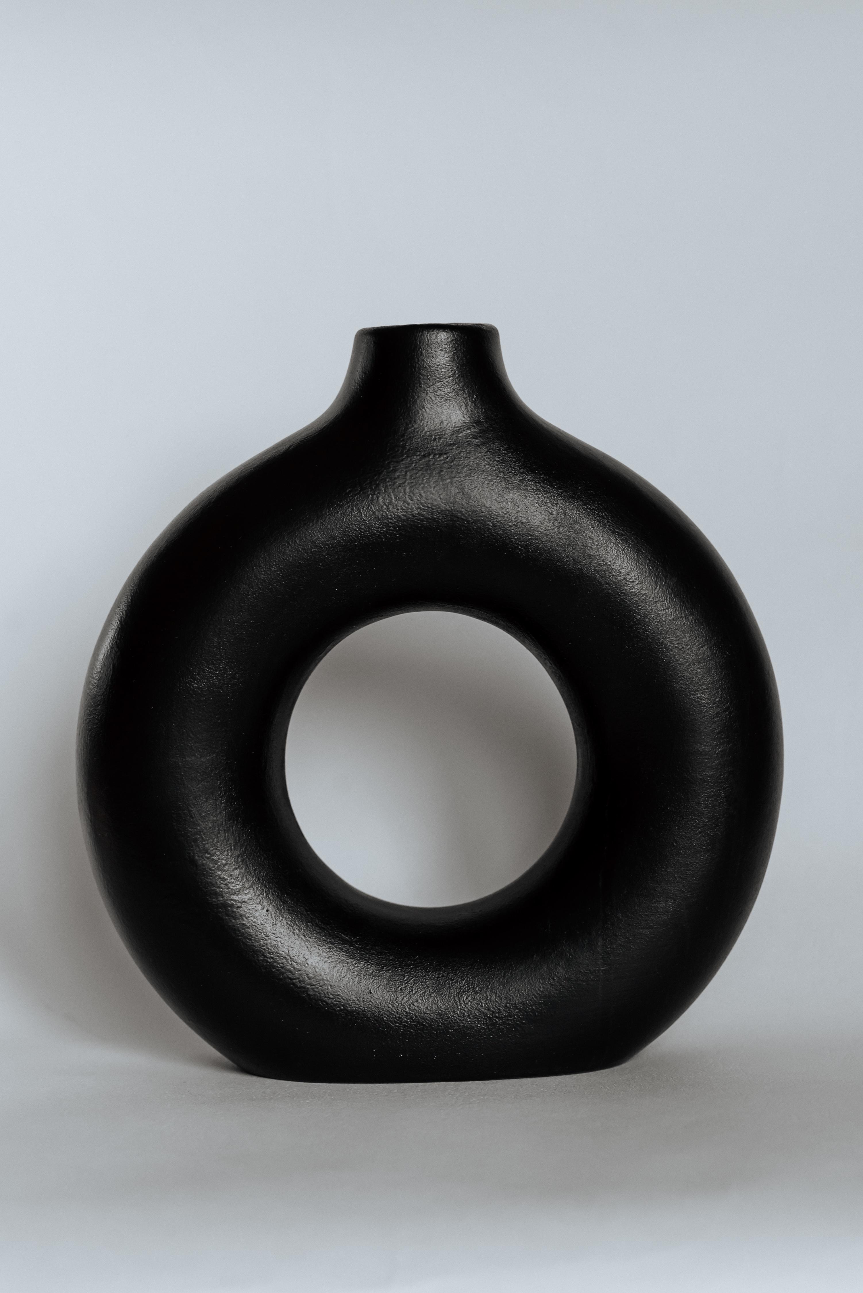 Ваза гіпсова Луна L Чорний - фото 2