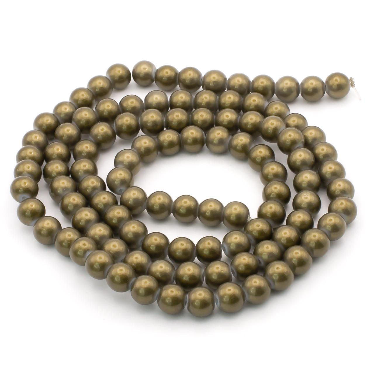 Бусины стеклянные перламутр 8 мм 80 см 105 шт. Бронзовый (БЖ0008п89) Бусины стеклянные перламутр 8 мм 80 см 105 шт. Бронзовый (БЖ0008п89)