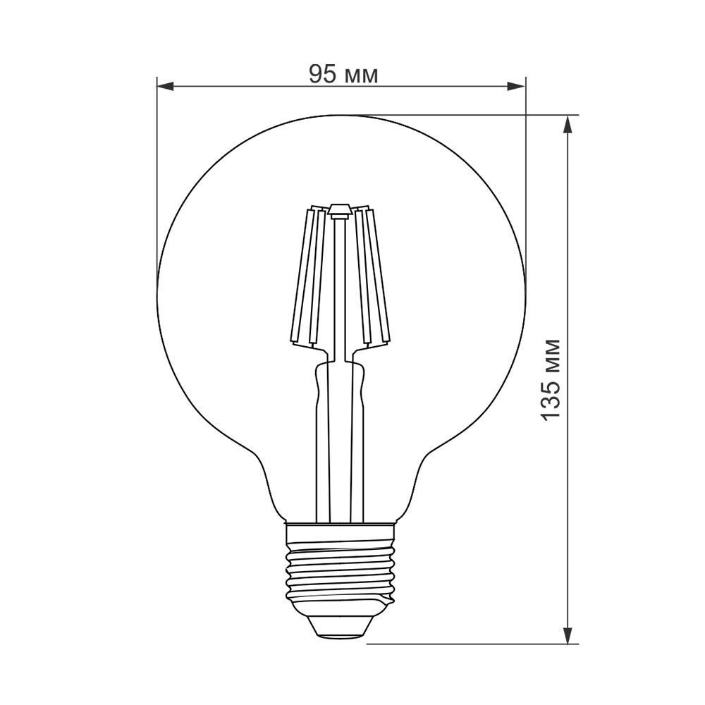 Лампа декоративна Titanum G95 6 Вт E27 2200 K TLFG9506272A Бронза (25528) - фото 3