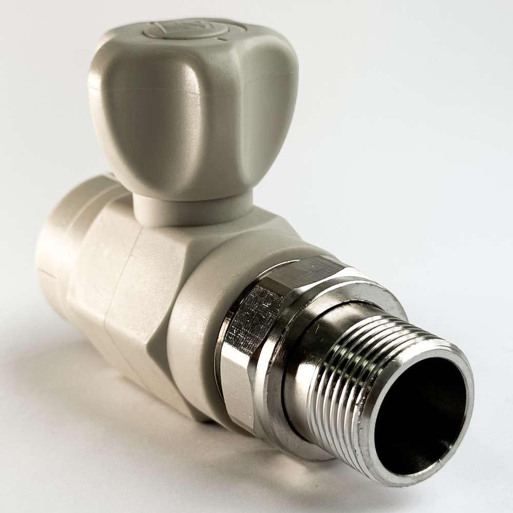 Кран радиаторный SANTAN прямой шаровой с накидной гайкой 25х3/4" PP-R (53946)