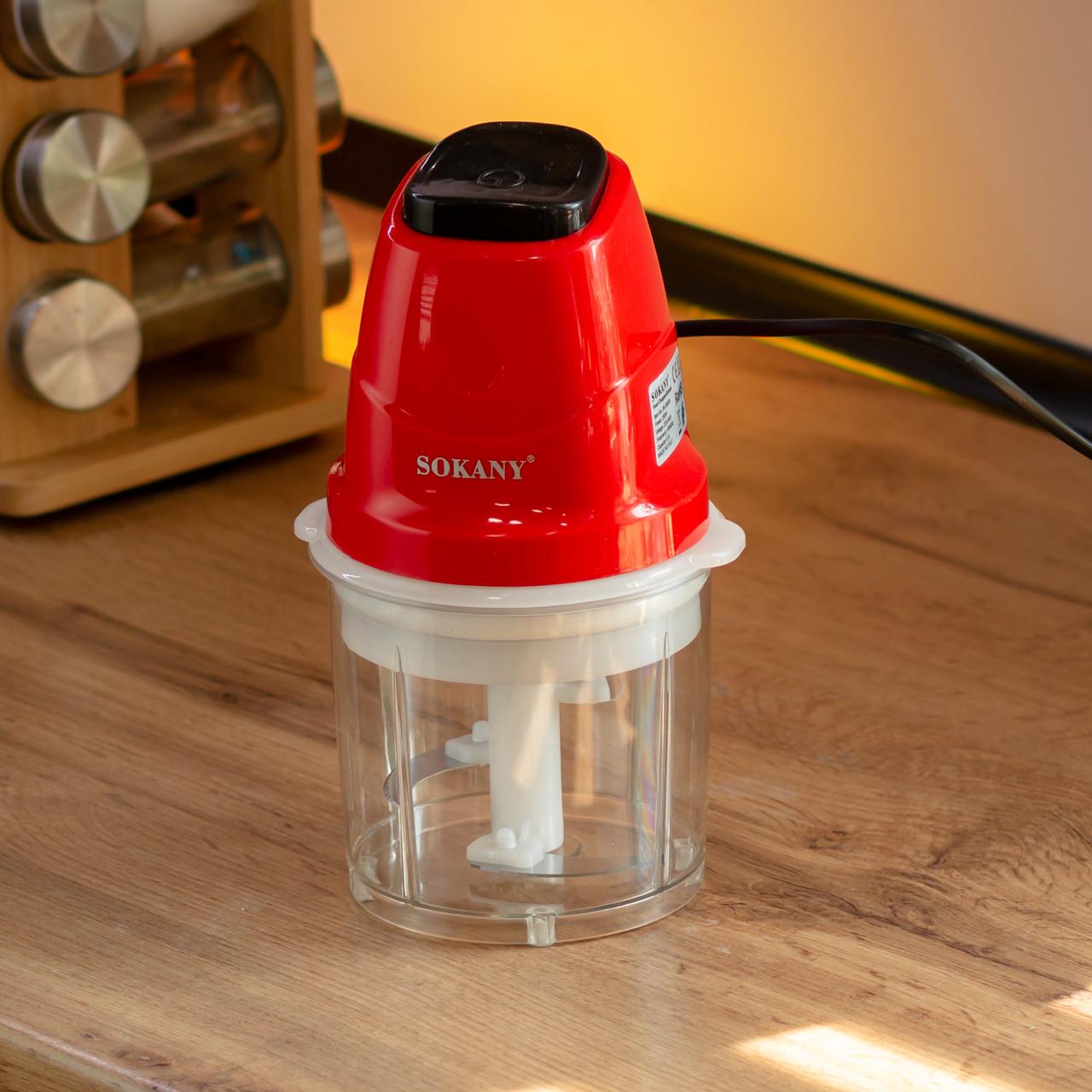 Чоппер измельчитель Sokany SK-06009R кухонный электрический 250 Вт с чашей 0,7 л (SK-06009R) - фото 6