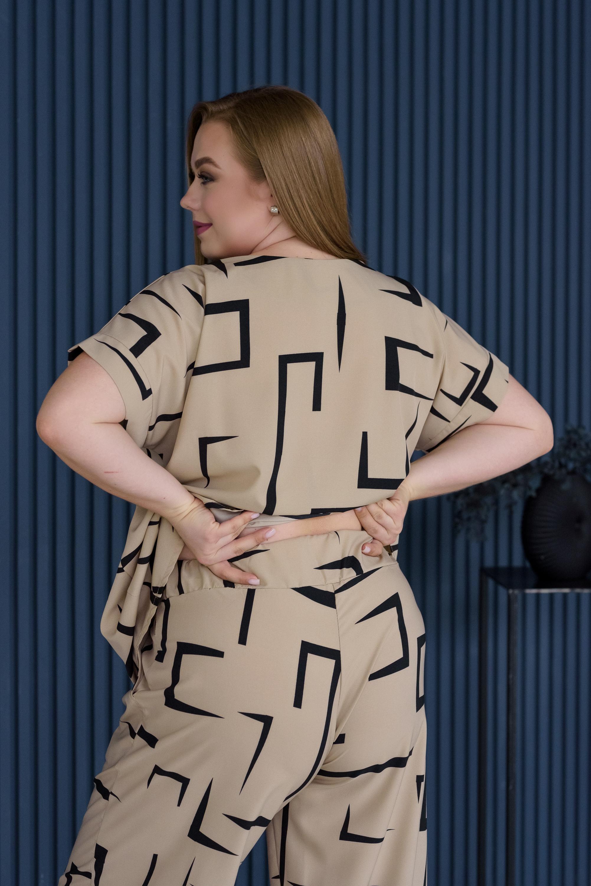 Костюм женский штапельный Альмина р. 60 Бежевый (26813257) - фото 8 Костюм женский штапельный Альмина р. 60 Бежевый (26813257) - фото 8