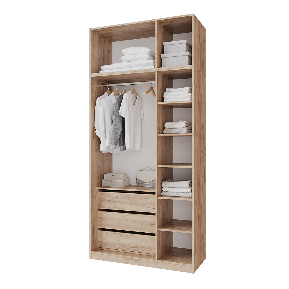 Шкаф распашной с тумбой и антресолью Меблітренд Чиназес Чита-1200.4 1200х500х2450 мм Дуб крафт золотой/Белый (27356756) - фото 2 Шкаф распашной с тумбой и антресолью Меблітренд Чиназес Чита-1200.4 1200х500х2450 мм Дуб крафт золотой/Белый (27356756) - фото 2