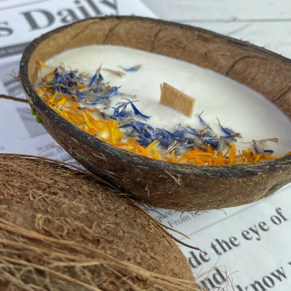 Аромасвічкав ш каралупі кокоса С декором (899_7-332) - фото 2 Аромасвічкав ш каралупі кокоса С декором (899_7-332) - фото 2