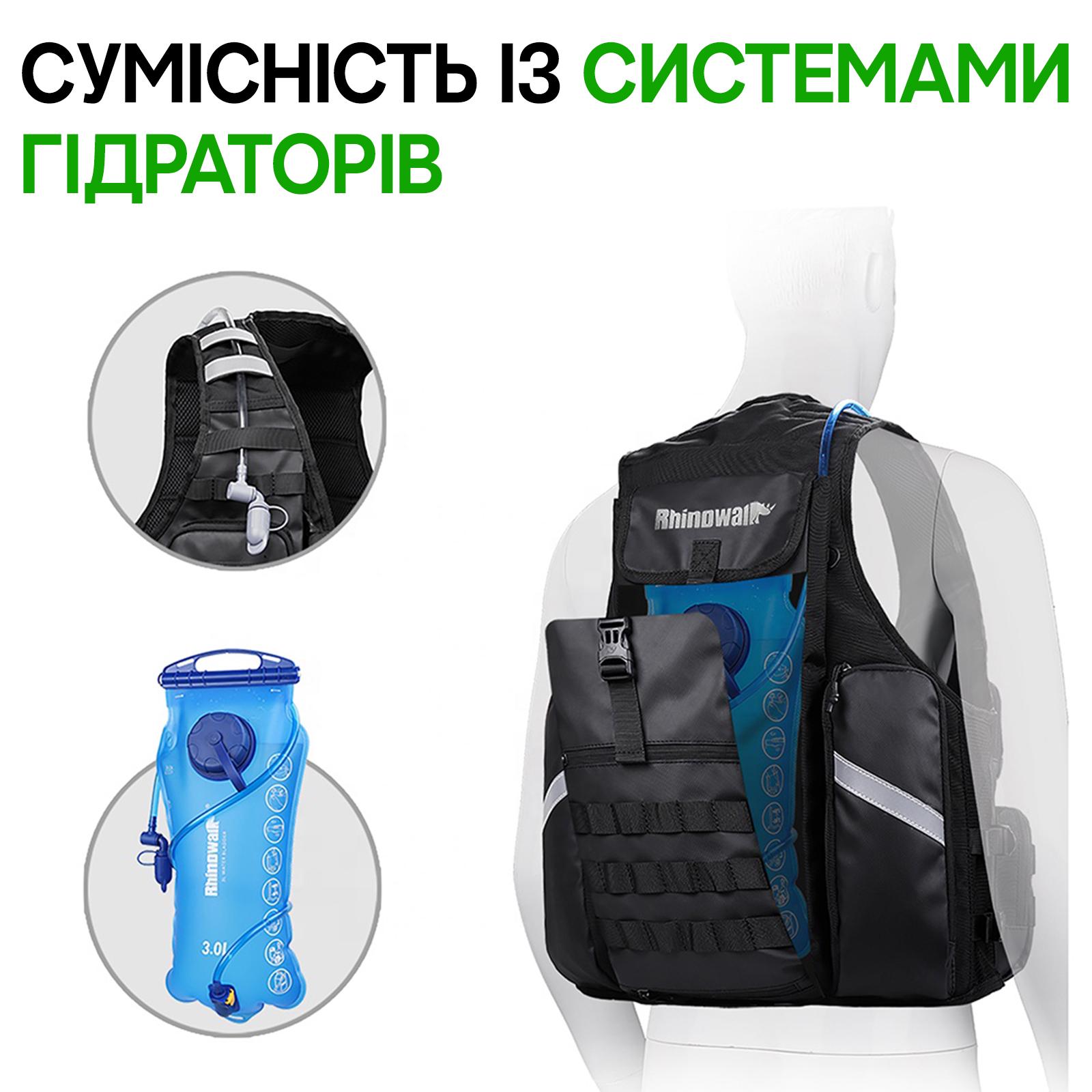Жилет багатофункціональний Rhinowalk M1012 для їзди на мото-вело-та риболовлі Чорний (RWK-M1012-7392) - фото 4 Жилет багатофункціональний Rhinowalk M1012 для їзди на мото-вело-та риболовлі Чорний (RWK-M1012-7392) - фото 4