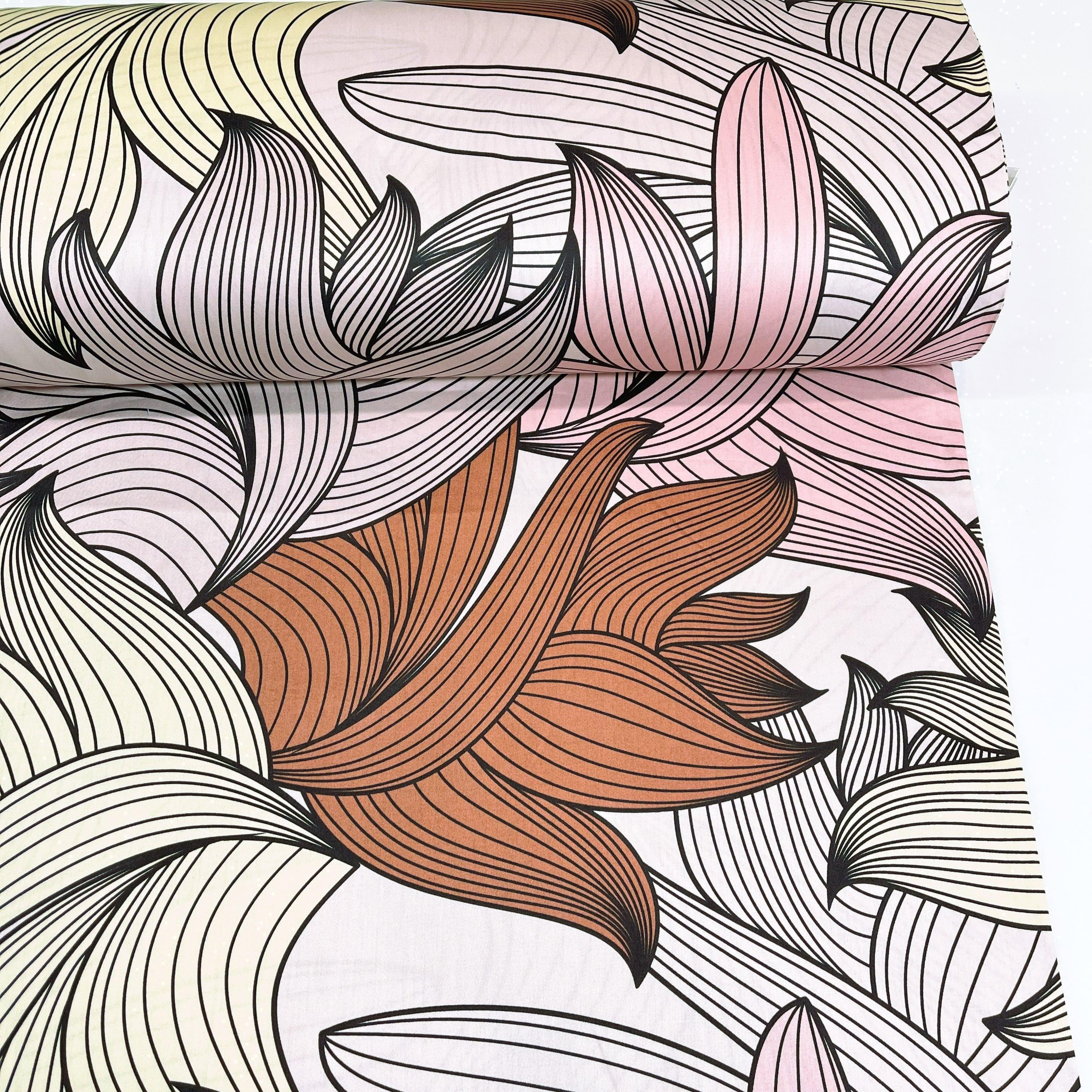 Ткань для постельного белья сатин диджитал цветочная абстракция хлопок 240 см (V05-FLORA 00884)