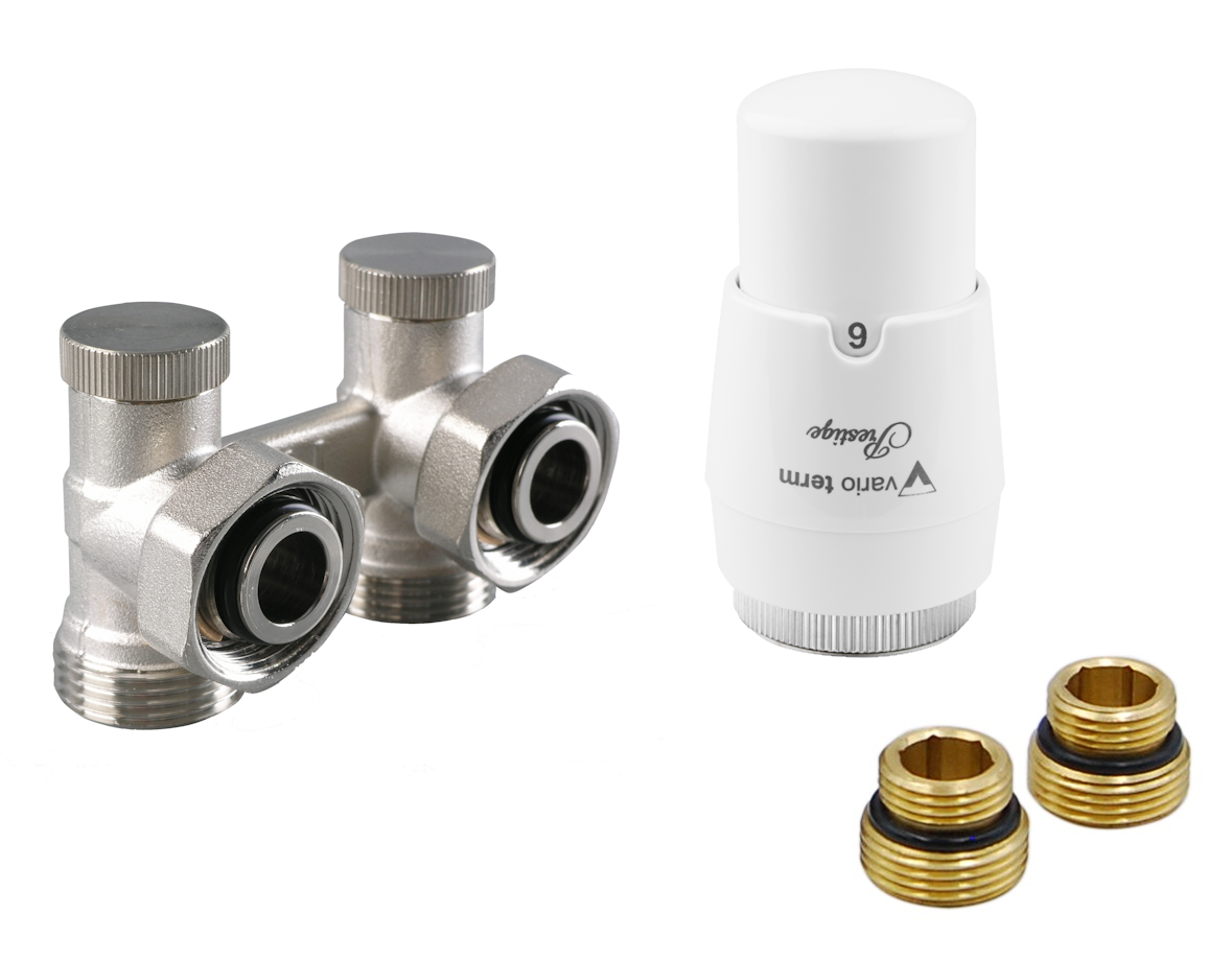 Комплект Vario Term Standard Prestige тип V угловой с ниппелями Белый (PRNYGS0206C/FK)