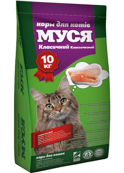 Корм сухий для кошек Муся Класік 10 кг (4820097803713)