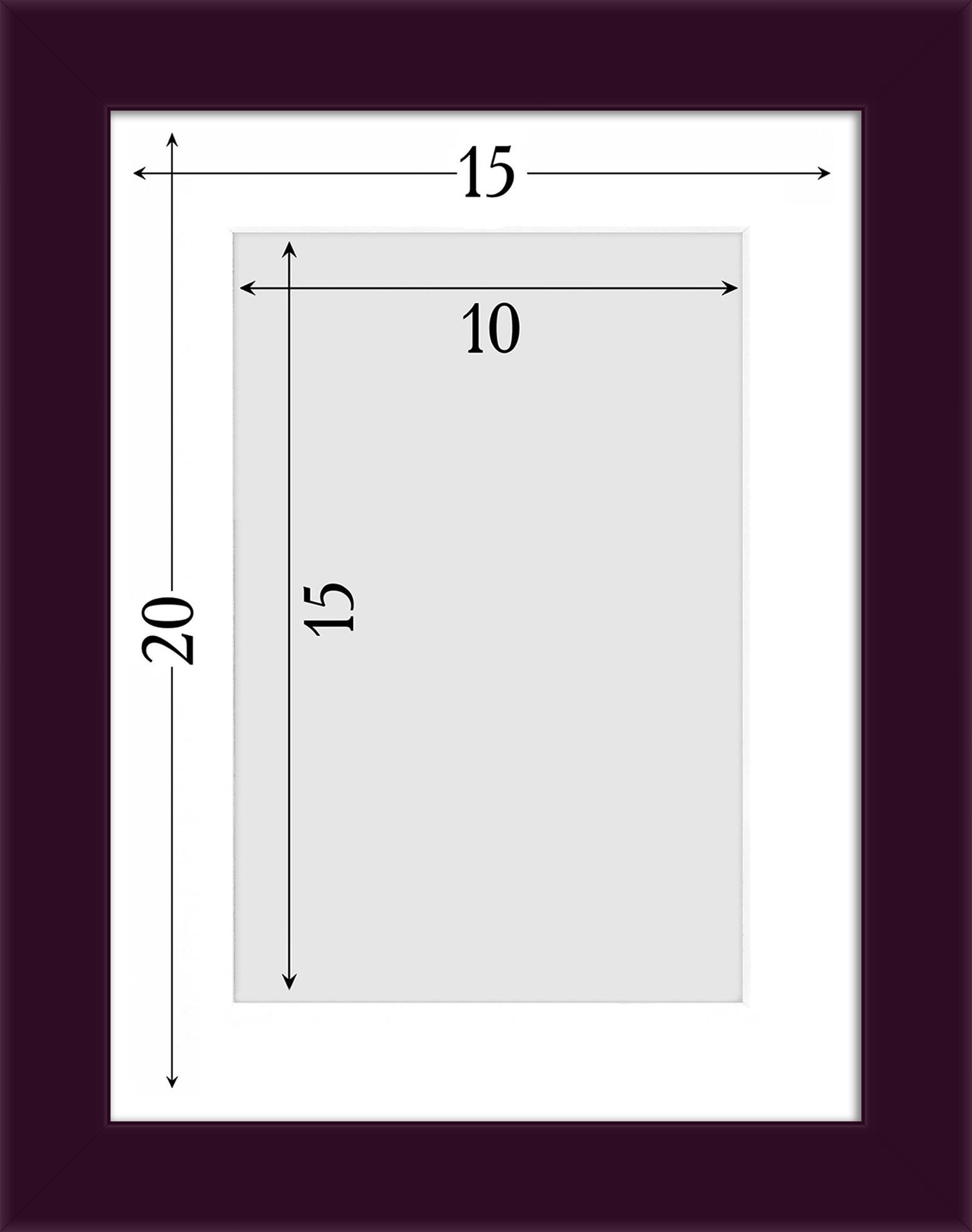 Фоторамка деревянная EmojiFrame 15х20 см под фото 10х15 см AH2220-02 пластиковое стекло 0,8 мм паспарту Фиолетовый - фото 6