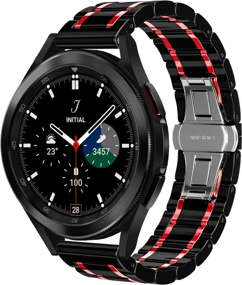 Ремешок керамический Ceramo для Galaxy Watch 4 Classic 46 мм Black/Red (28728-44)