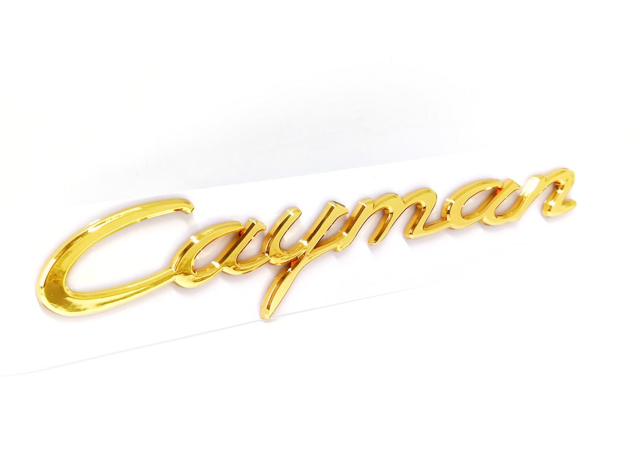 Эмблема надпись Cayman Porsche Золотой (2432623705)