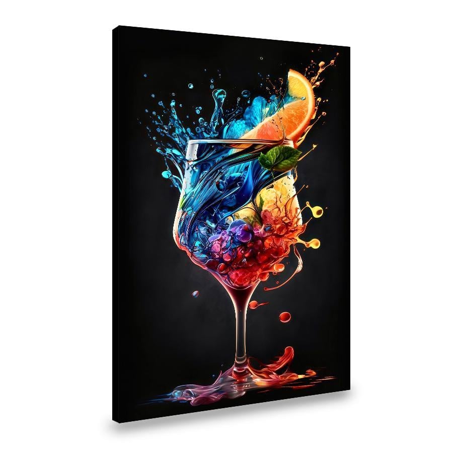 Картина на холсте Абстрактный разноцветный коктейль 80x54 см (108VP_L)