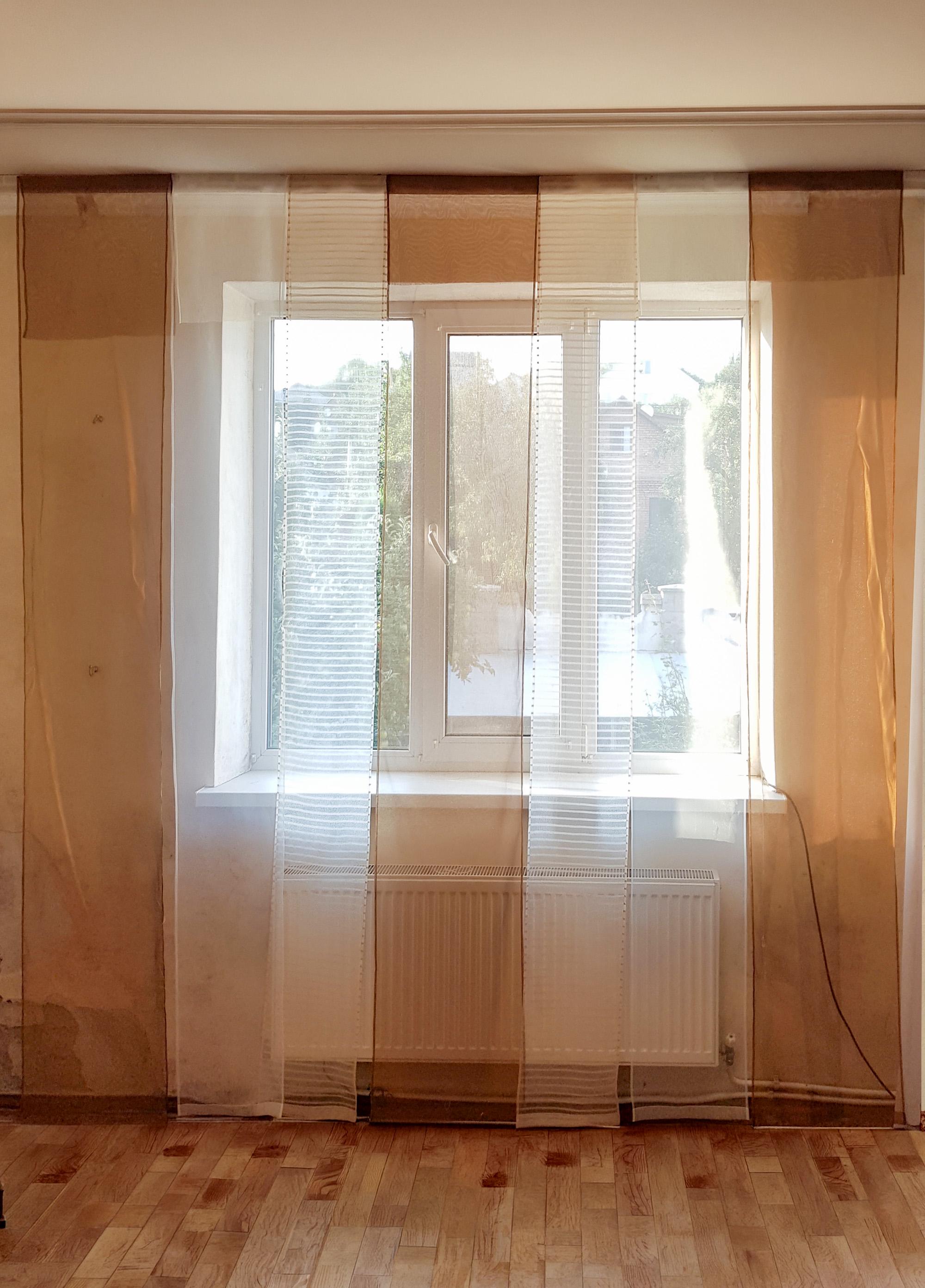 Комплект панельных штор и тюль Lumelle Simple карниз 250 см Коричневый с бежевым (21_9т) Комплект панельных штор и тюль Lumelle Simple карниз 250 см Коричневый с бежевым (21_9т)