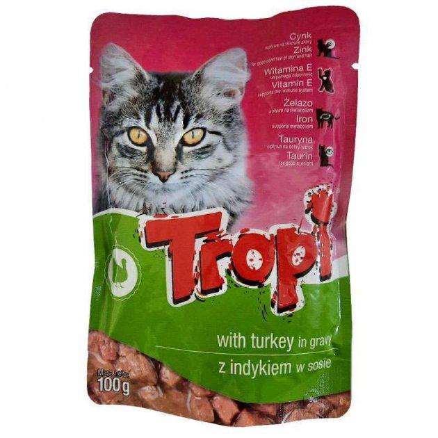 Пауч для котів TROPI з індичкою 100 г (3445677)
