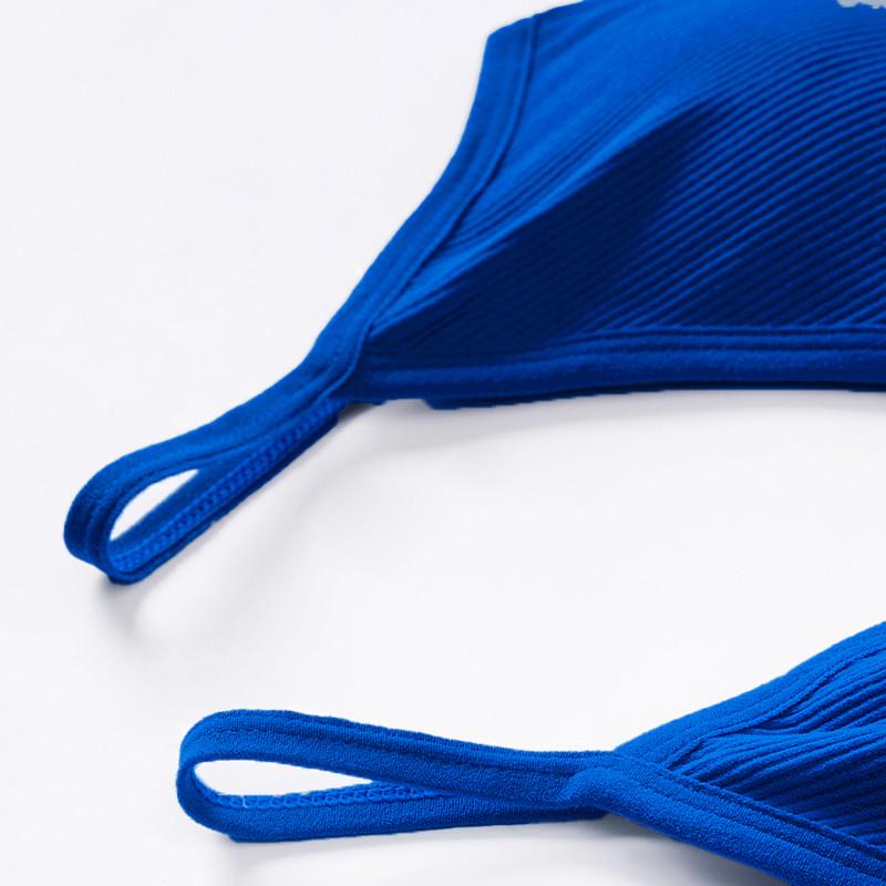 Комплект жіночої білизни в рубчик труси та топ Lesko 1608 M 70/75 ABC Синій безшовний - фото 5 Комплект жіночої білизни в рубчик труси та топ Lesko 1608 M 70/75 ABC Синій безшовний - фото 5