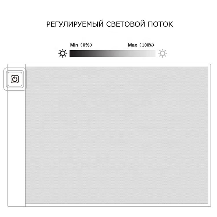 Світловий планшет формат А4 з вимірювальною шкалою для малювання та копіювання (A4-2) - фото 3