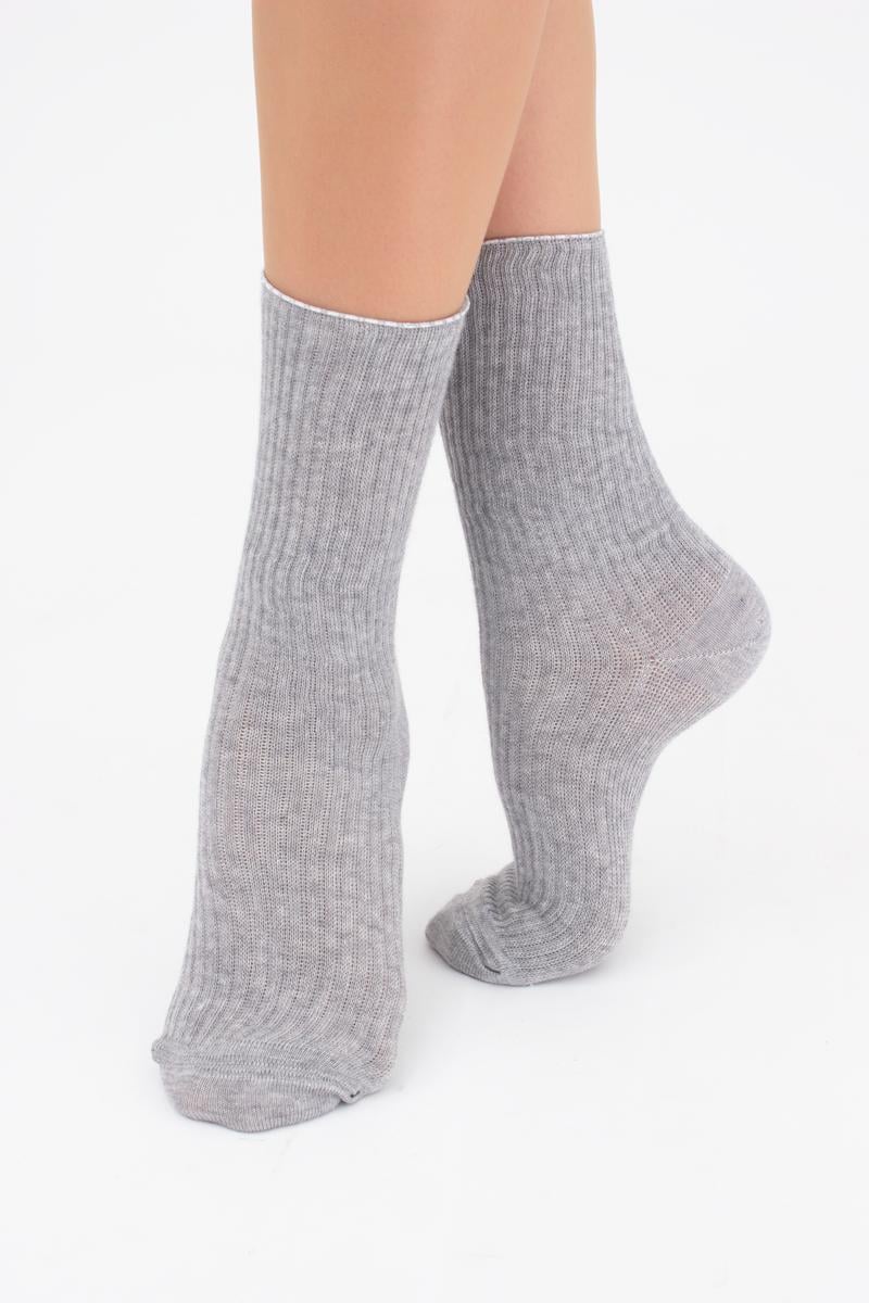 Шкарпетки жіночі класичні в рубчик Giulia WS4 RIB MELANGE р. 36/40 Grey/Light grey melange (30668205)