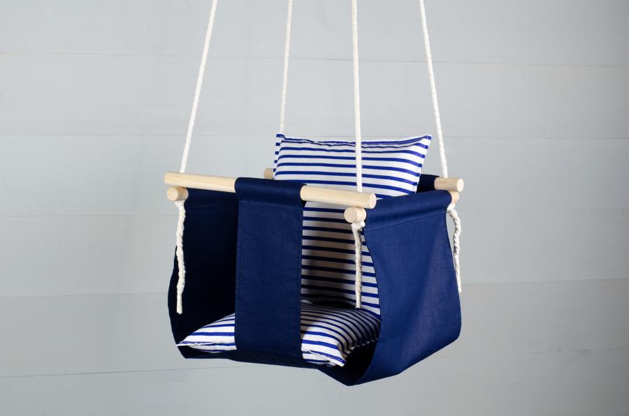 Качели детские тканевые Christyle с подушкой 30х35 см Синий (15942)