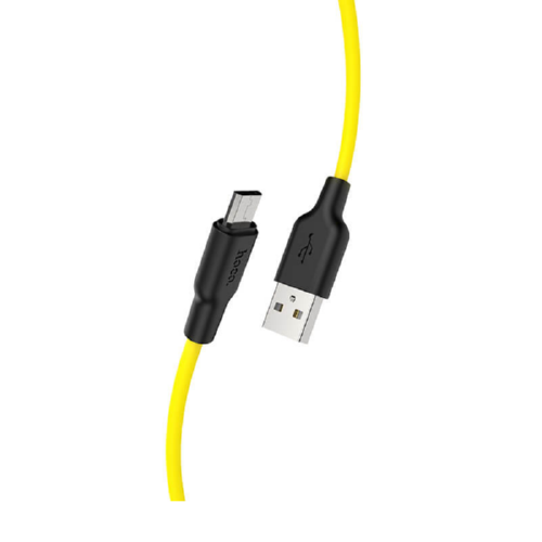 Кабель Hoco Micro USB Silicone X21 Plus 1 м 2,4A Black/Yellow