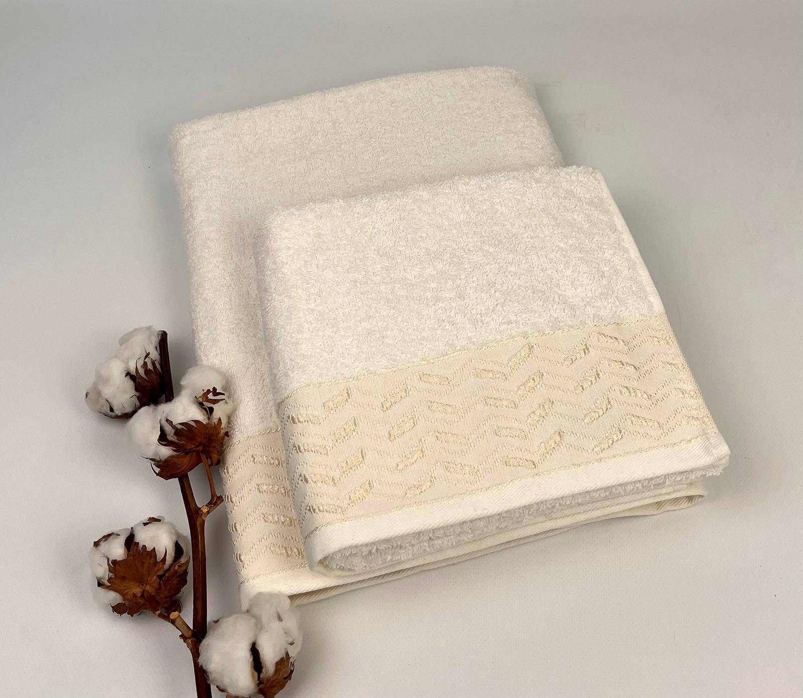 Набір рушників Altinbasak Pera Luca 2 шт. Молочний (CN28383) - фото 1 Набір рушників Altinbasak Pera Luca 2 шт. Молочний (CN28383) - фото 1