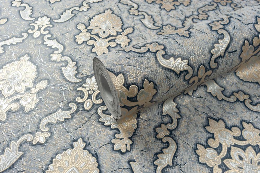 Обои флизелиновые Vinil Клейн ДХС-1413 Декор вспененный винил LS 1,06х10,05 м Темно-серый