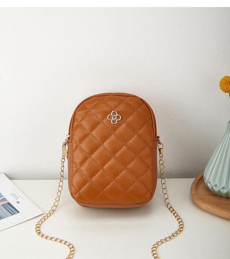 Сумка жіноча для телефону з плечовим ремінцем Коричневий - фото 4 Сумка жіноча для телефону з плечовим ремінцем Коричневий - фото 4