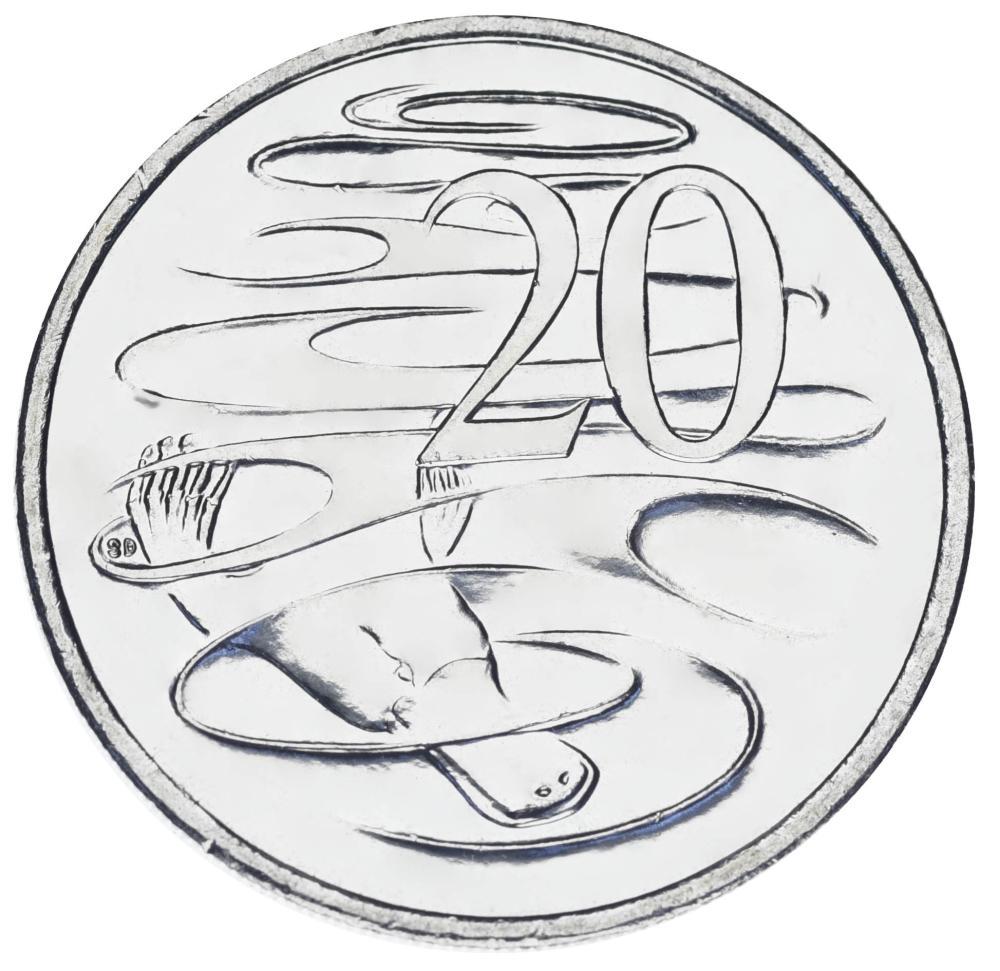 Коллекционная монета Австралия 20 центов 2024 UNC Чарльз/Карл III Charles III (М21039)