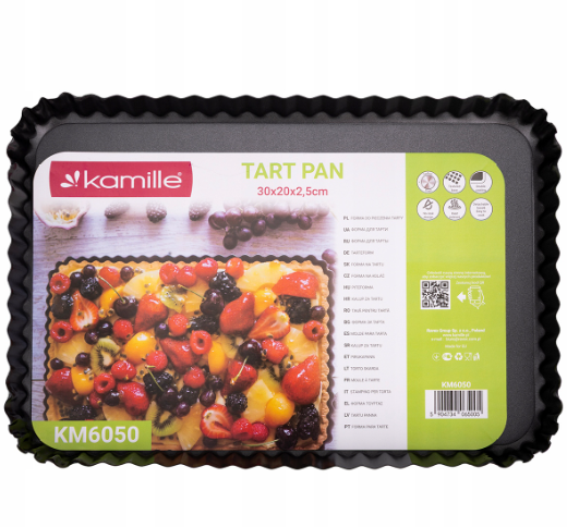 Форма Kamille прямоугольная для запекания торты из углеродистой стали 30х20х2,5 см
