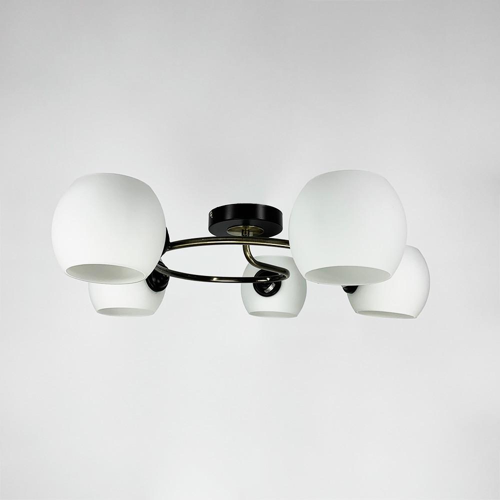 Люстра стельова з кругом на 5 плафонів Чорний (51925/5B) - фото 6