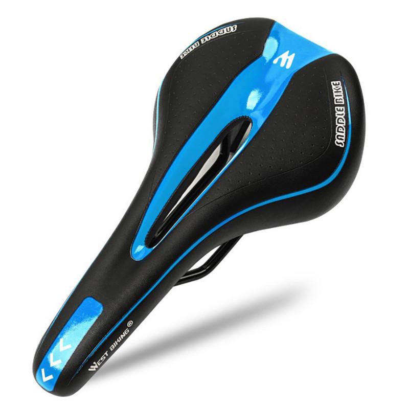 Велосипедное седло West Biking 0801102 с отверстием для горного велосипеда Black/Blue Велосипедное седло West Biking 0801102 с отверстием для горного велосипеда Black/Blue
