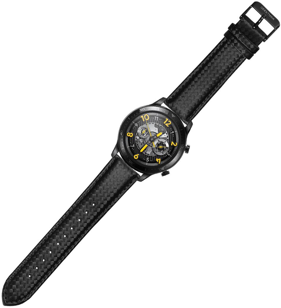 Ремешок кожаный Carbon для Realme Watch S Pro 22 мм Black (22600-2B) Ремешок кожаный Carbon для Realme Watch S Pro 22 мм Black (22600-2B)