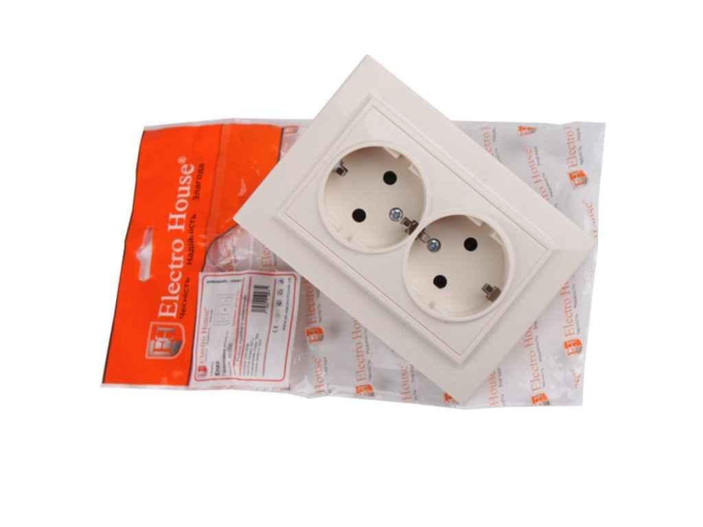 Розетка Electrohouse Enzo EH-2194 2-а с/с Латте (209127)