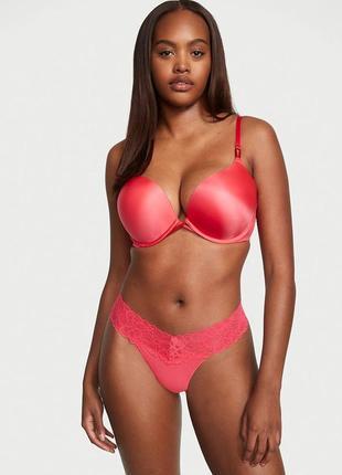 Трусики стрінги Victoria's Secret Cotton Thong Panty Pink S Яскраво-рожевий (26047597)