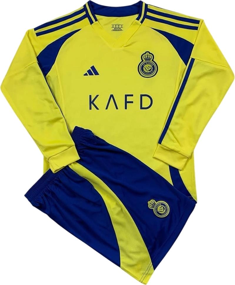 Футбольная форма с длинным рукавом детская Аль-Наср 2024-2025 домашняя F0148 125-135 см Желто-синий (48492-383)