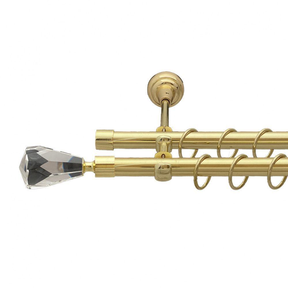 Карниз для штор Orvit Лучетта двухрядный гладкий 19/19 мм 240 см Золотой (00-00013132)