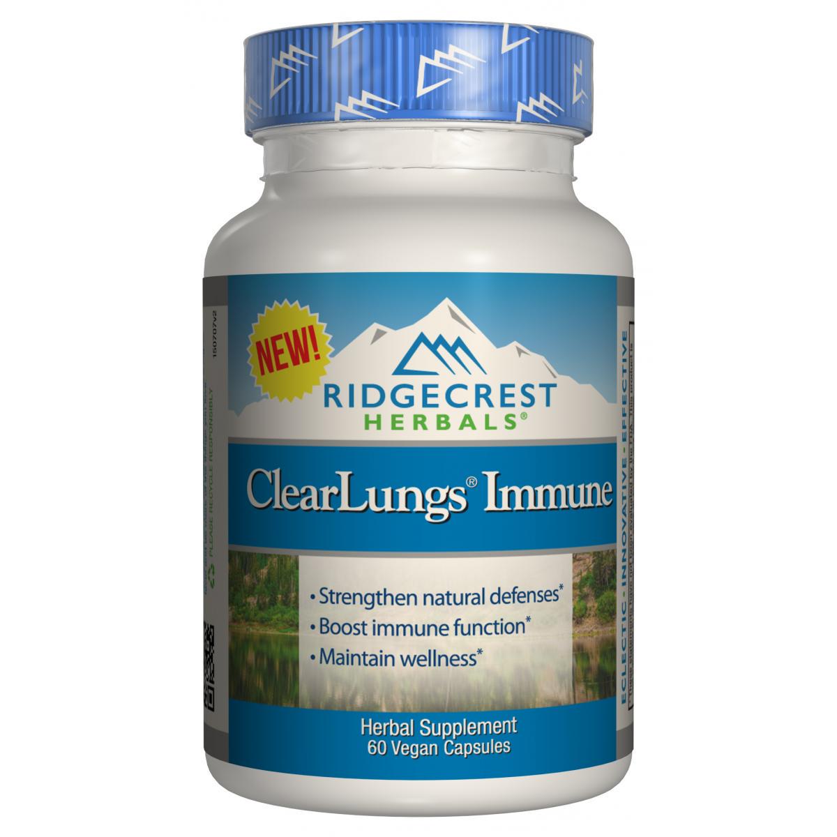 Імуностимулюючий комплекс для підтримки легенів Clear Lungs Ridgecrest Herbals 60 гелевих капсул (RCH139)