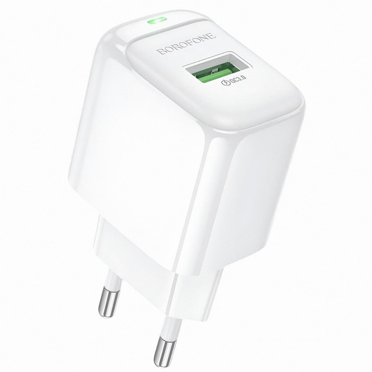 Зарядний пристрій Borofone BAS42A USB порт 18W підтримка Quick Charge 3.0 Білий (25562103) Зарядний пристрій Borofone BAS42A USB порт 18W підтримка Quick Charge 3.0 Білий (25562103)