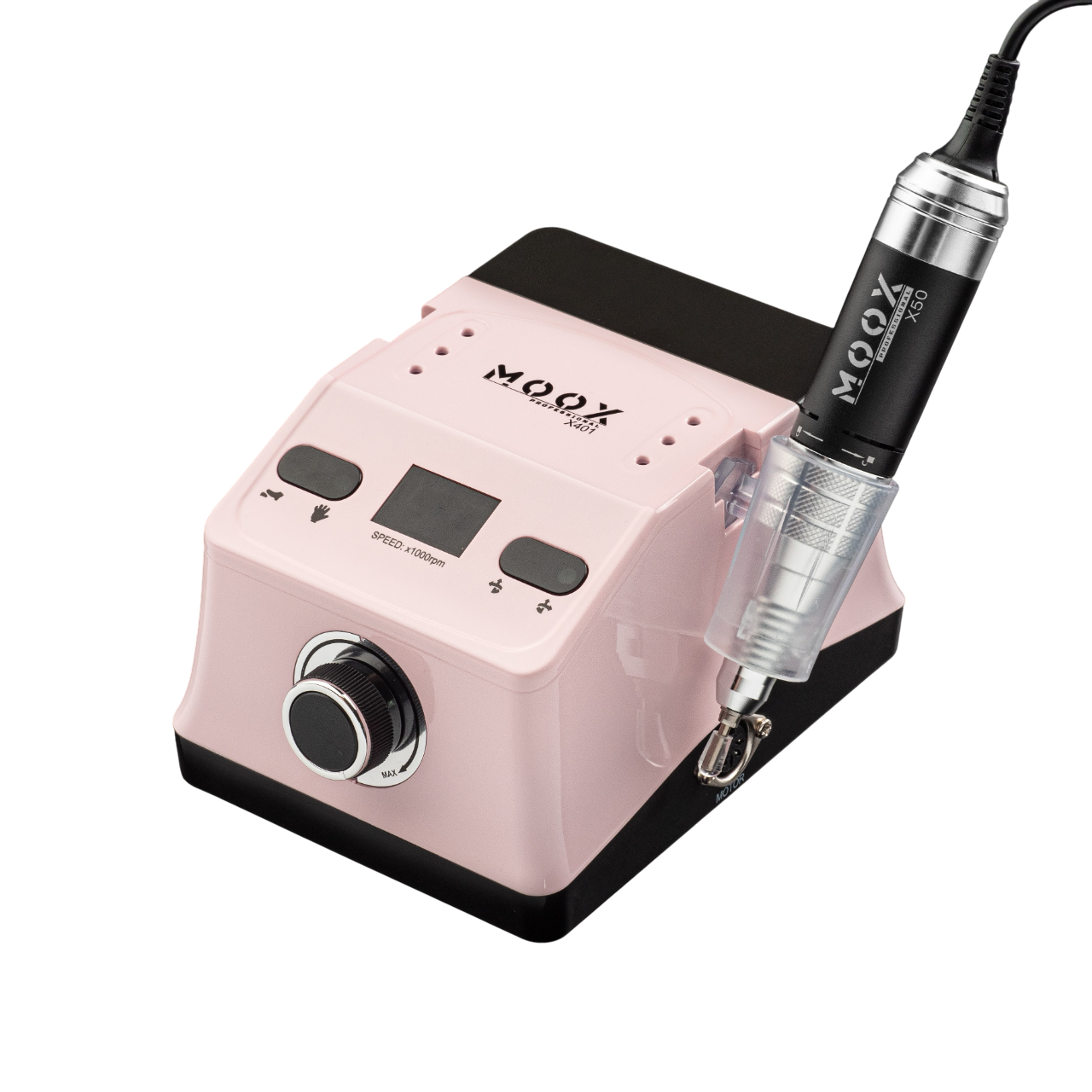 Фрезер профессиональный Мокс X401 на 70 Вт 50000 об/мин для маникюра и педикюра Pink