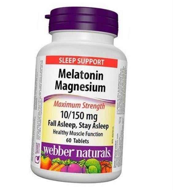 Мелатонин и магний Webber Naturals Melatonin Magnesium M.S. 10/150 mg 60 tablets