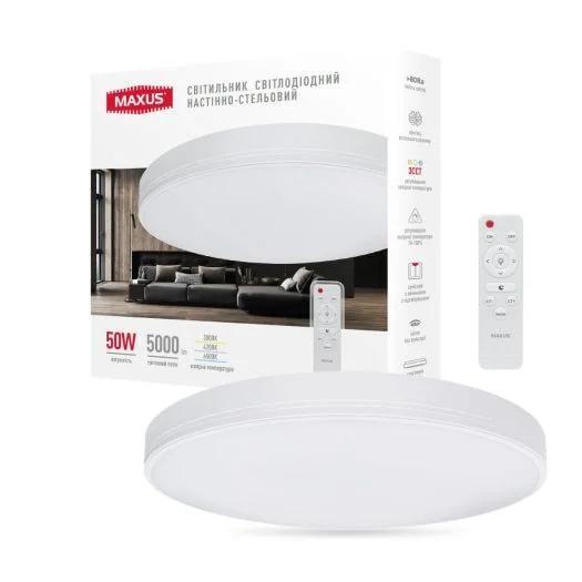 Настінно-стельовий LED-світильник Maxus Functional Ceiling light 3CCT Коло 50W (27712742)