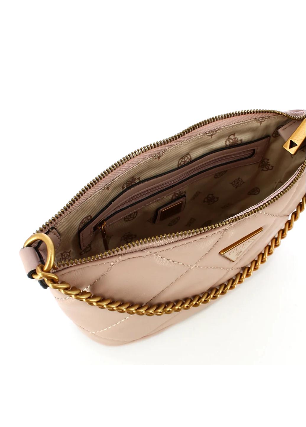 Сумка багет женская из эко кожи GUESS Cessily Bucket HWQB7679010-NUD Бежевый - фото 4 Сумка багет женская из эко кожи GUESS Cessily Bucket HWQB7679010-NUD Бежевый - фото 4