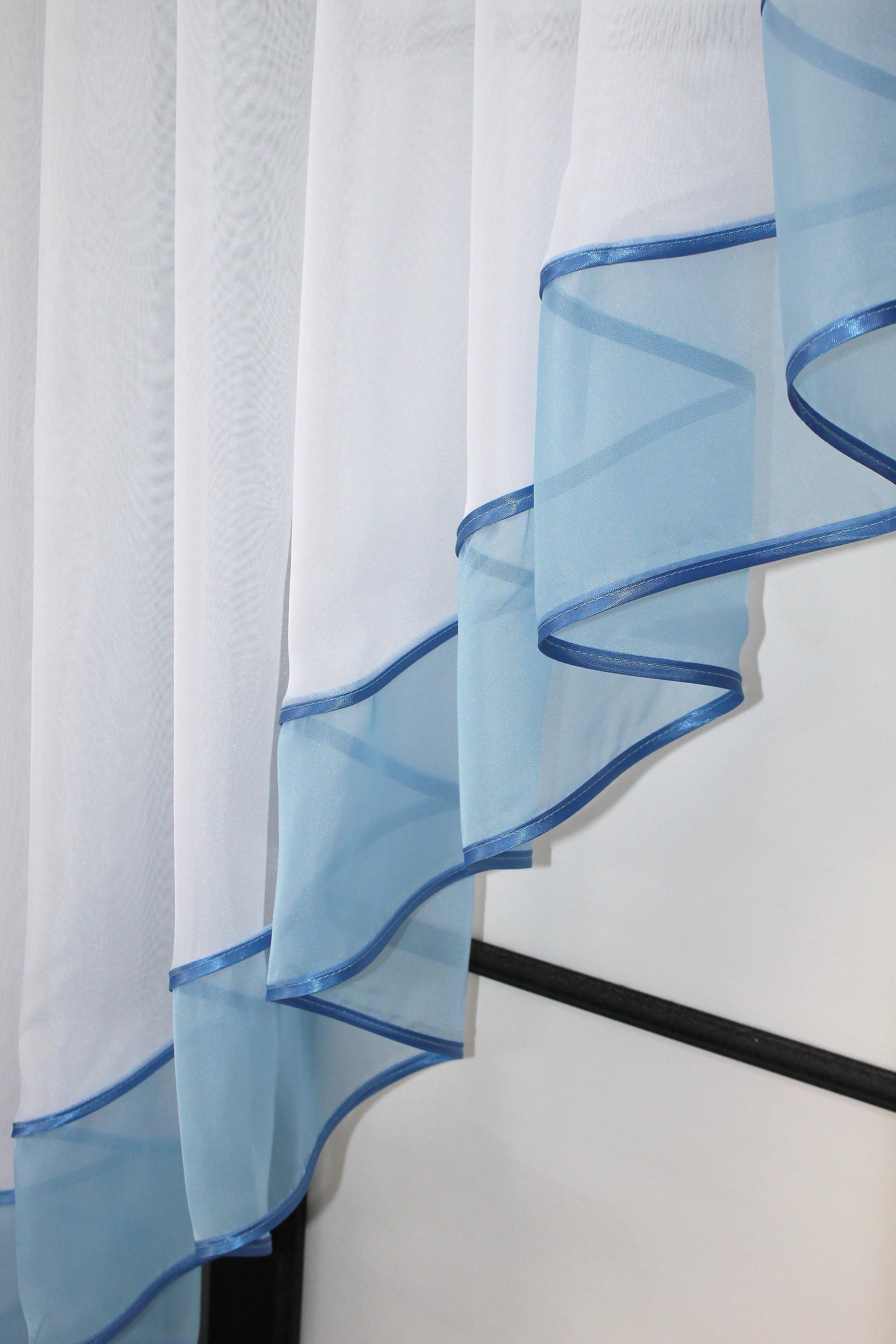 Занавеска кухонная VR-Textil № 023к 150х150 см Белый/Голубой (50-026) - фото 4 Занавеска кухонная VR-Textil № 023к 150х150 см Белый/Голубой (50-026) - фото 4