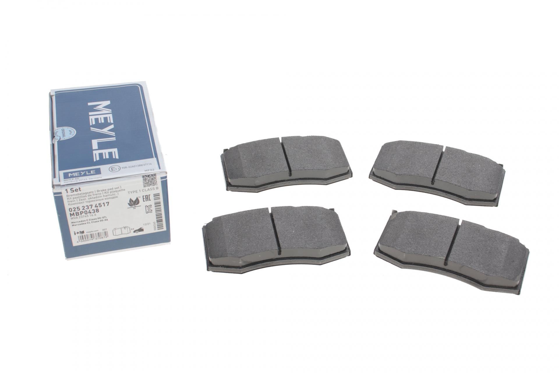 Колодки тормозные передние Meyle MB C-class W203/E-class W211/CLK-class C209 98- (025 237 4517 MEYLE)