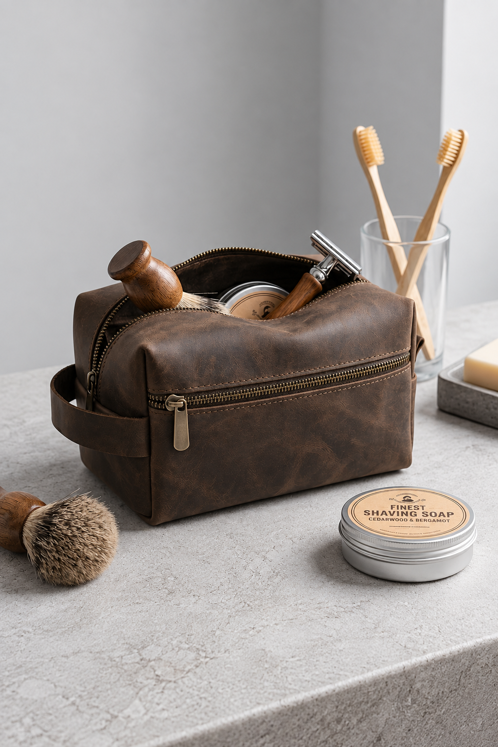 Косметичка-несесер кожаный Without Sakvoyaj с карманом Large Brown (8056612) Косметичка-несесер кожаный Without Sakvoyaj с карманом Large Brown (8056612)