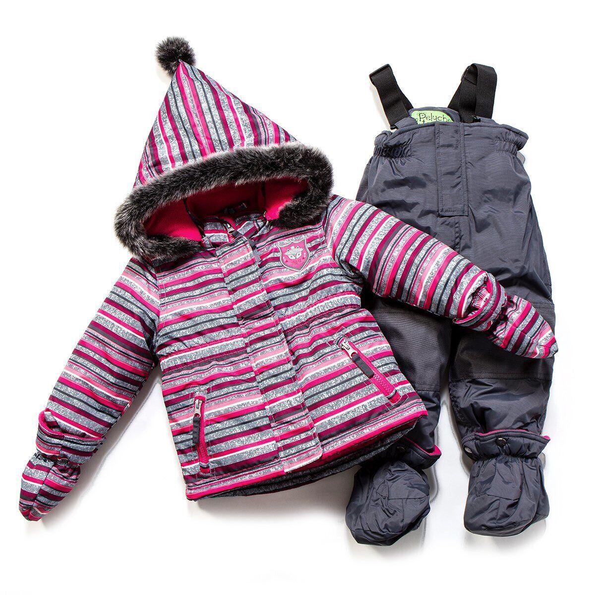 Дитячий зимовий комплект для дівчинки Peluche&Tartine F17M14BF 88-94 см Коралово-сірий (F17M14BF-Coraline_Smokeygrey-24m)
