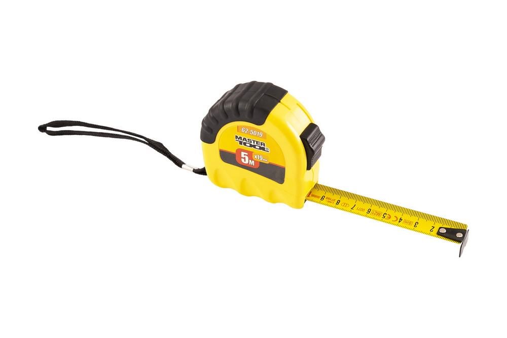 Рулетка MasterTool 5 мх19 мм тип Shiftlock/фіксатор полотна/нейлонове покриття (62-5019)