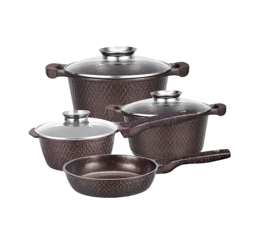 Набор кастрюль со сковородой с гранитным антипригарным покрытием с крышками 7 пр. (2549773987)