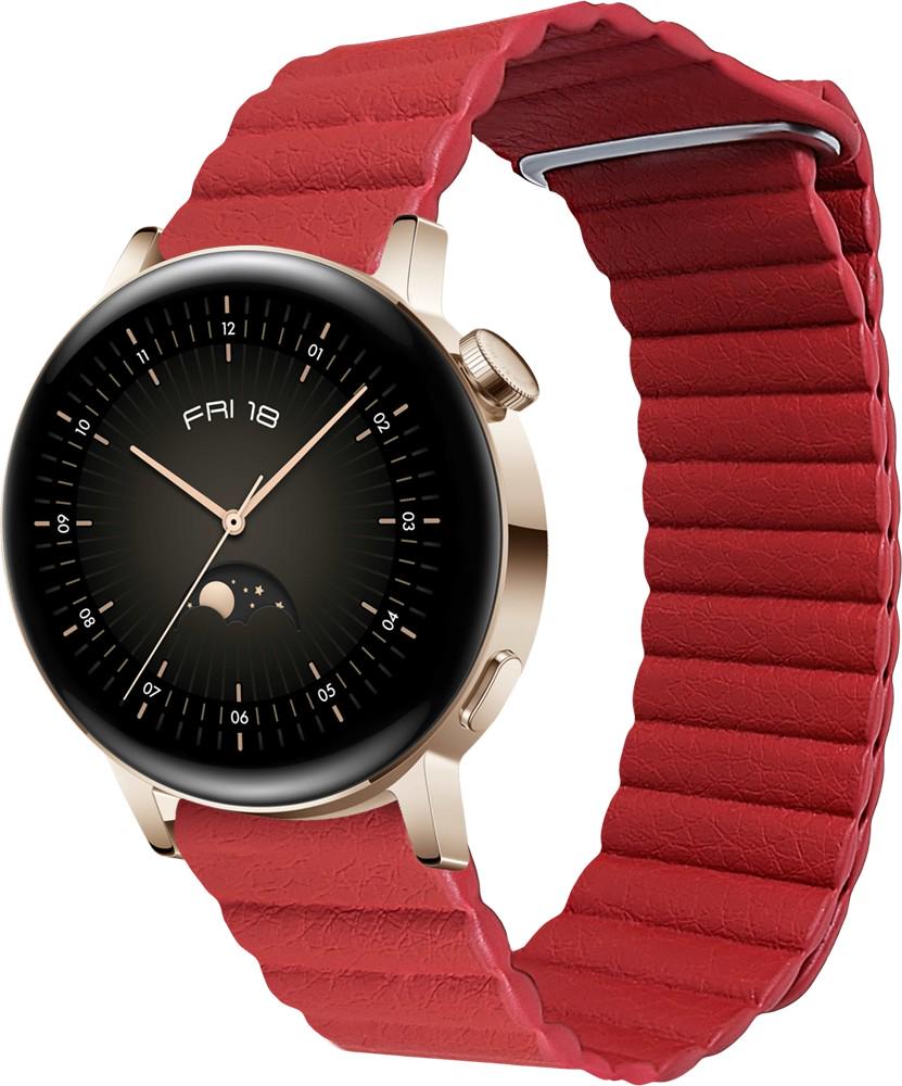 Ремінець шкіряний Genis для Huawei Watch GT3 42 мм Red (26510-2D) Ремінець шкіряний Genis для Huawei Watch GT3 42 мм Red (26510-2D)